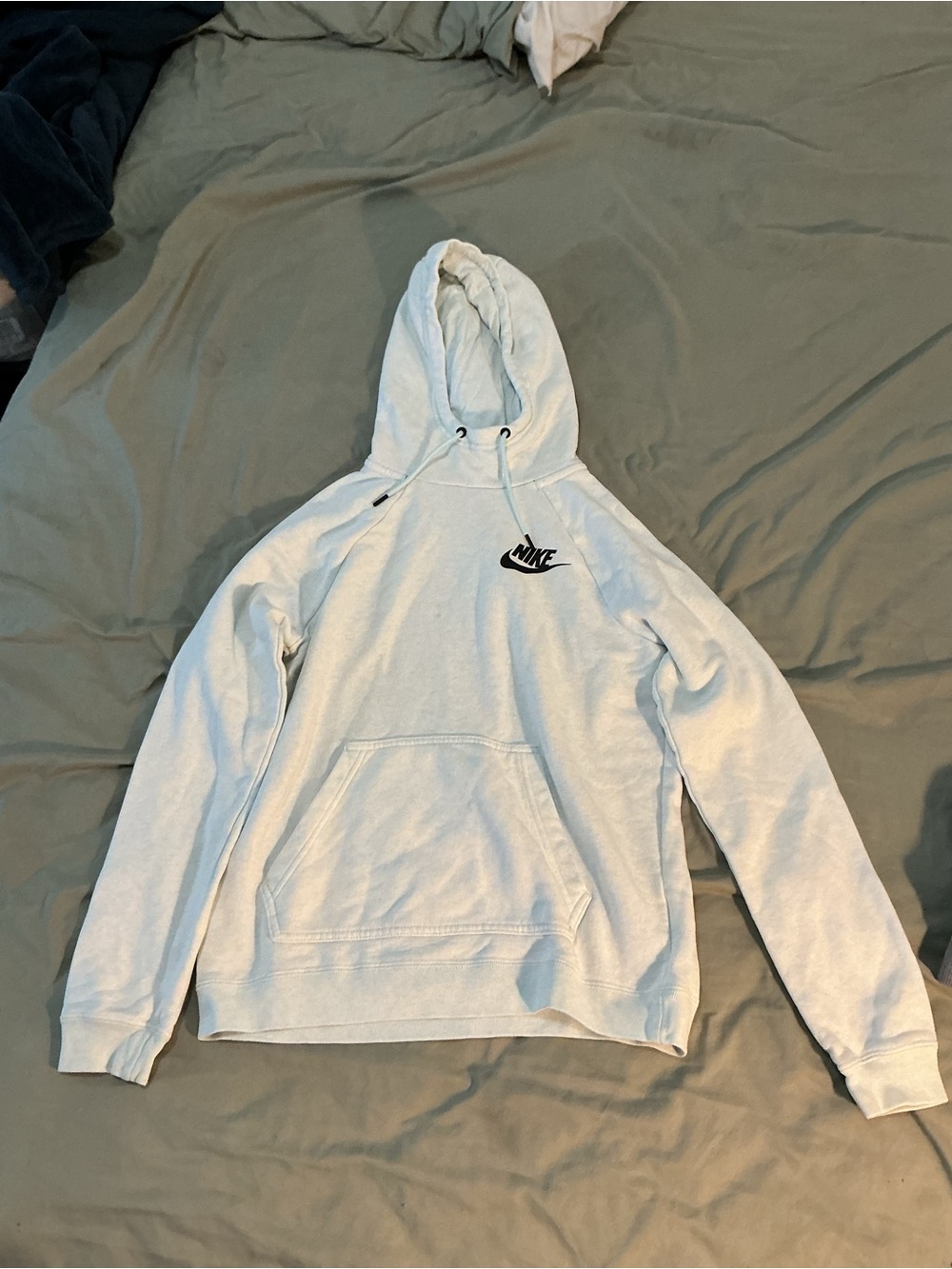 Nike white Crewneck Hoodie with Black Logo